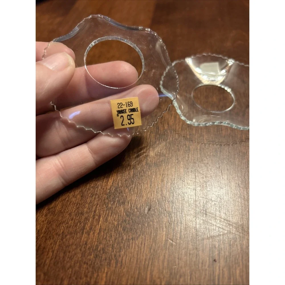 Pair Of Vintage Clear Glass Bobeches Candle Wax Collar Drip Catcher 2.5